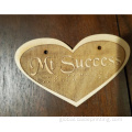 Customized Braille raised wooden heart shaped logo